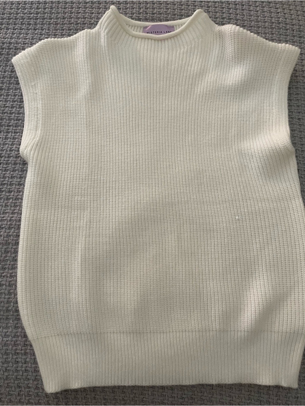 Cream Sleeveless Knit Top
